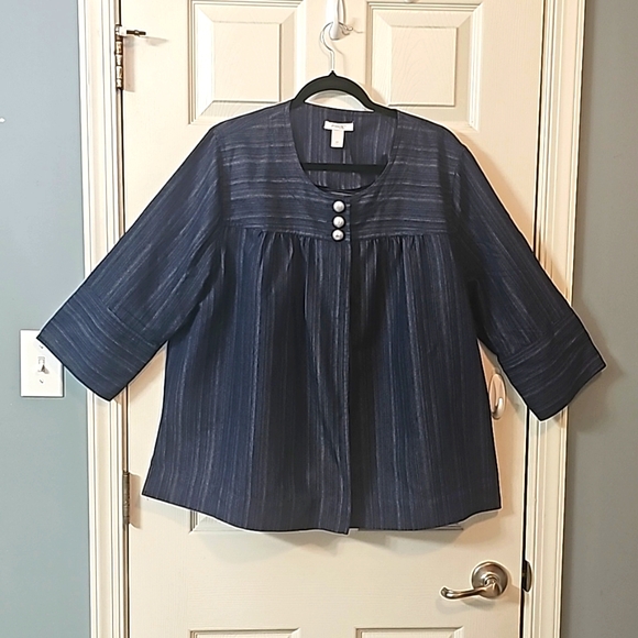 Navy Blue Blazer Business Casual Office Wear Elegant Wear - Picture 9 of 15